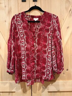 Parker Red Snake-Print Blouse